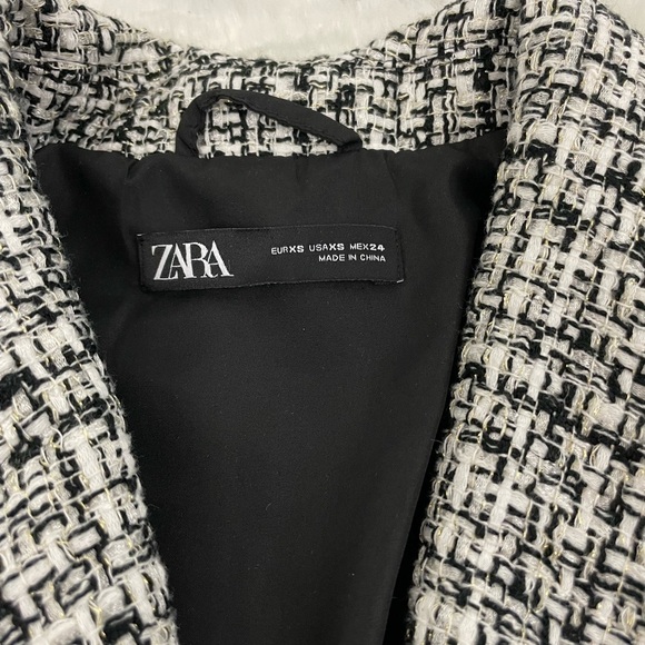 ZARA Black and White Tweed Romper, Size XS - Picture 6 of 11